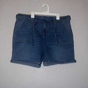 Style & Co Women Belted Short Denim Jean Shorts